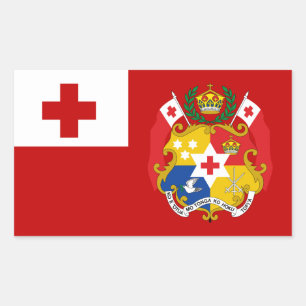 Sticker Rectangulaire Drapeau et sceau de Tonga, Drapeau des Tonga