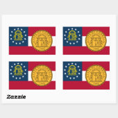 Sticker Rectangulaire Drapeau et sceau géorgiens, Drapeau de Géorgie (Feuille)