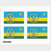 Sticker Rectangulaire Drapeau et sceau rwandais, Drapeau du Rwanda (Feuille)
