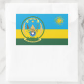 Sticker Rectangulaire Drapeau et sceau rwandais, Drapeau du Rwanda (Sac)