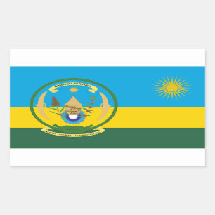 Sticker Rectangulaire Drapeau et sceau rwandais, Drapeau du Rwanda
