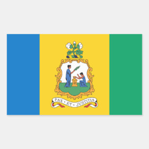 Sticker Rectangulaire Drapeau et sceau Vincy, Saint-Vincent-et-les Grena