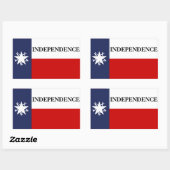 Sticker Rectangulaire Drapeau étoile solitaire de l'indépendance du Texa (Feuille)