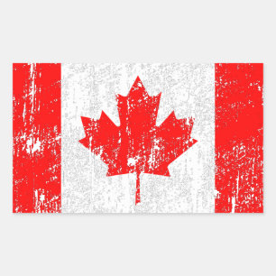 Sticker Rectangulaire Drapeau fané du Canada