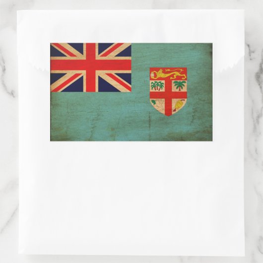 Sticker Rectangulaire Drapeau Fidji (Sac)
