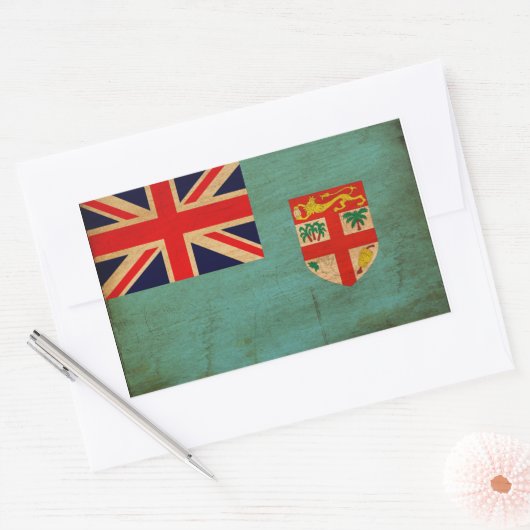 Sticker Rectangulaire Drapeau Fidji (Enveloppe)