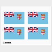 Sticker Rectangulaire Drapeau fidjien/fidjien (Feuille)