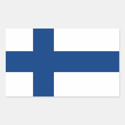 Sticker Rectangulaire Drapeau Finlande (Devant)