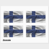 Sticker Rectangulaire Drapeau Finlande (Feuille)