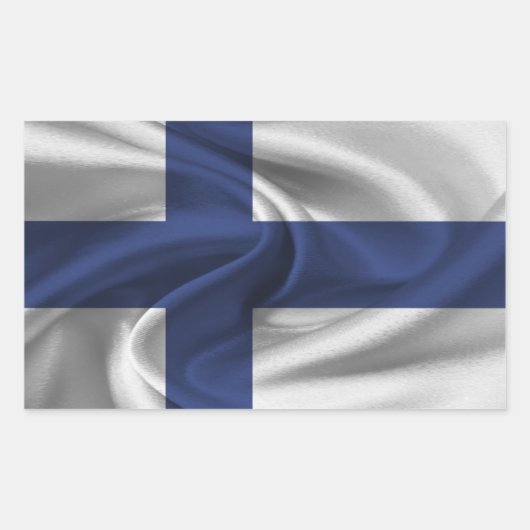 Sticker Rectangulaire Drapeau Finlande (Devant)