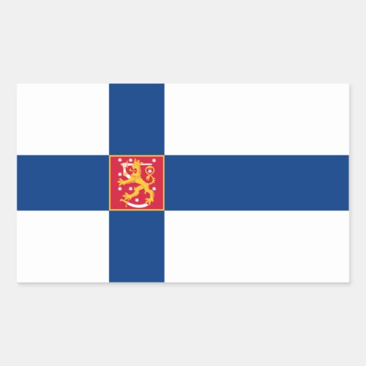 Sticker Rectangulaire Drapeau Finlande/Finlande/Finlande (Devant)