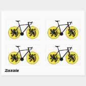 Sticker Rectangulaire Drapeau Flandre à vélo (Feuille)