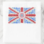 Sticker Rectangulaire Drapeau floral du Royaume-Uni (Sac)