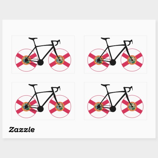 Sticker Rectangulaire Drapeau Floride Cyclisme (Feuille)