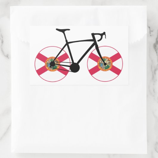 Sticker Rectangulaire Drapeau Floride Cyclisme (Sac)