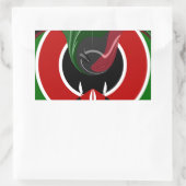 Sticker Rectangulaire Drapeau Fluid Kenyan : Un design moderne (Sac)
