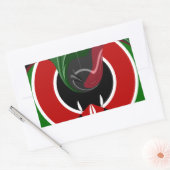 Sticker Rectangulaire Drapeau Fluid Kenyan : Un design moderne (Enveloppe)