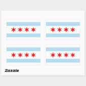 Sticker Rectangulaire Drapeau FOUR Chicago (Feuille)