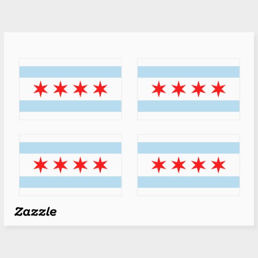 Sticker Rectangulaire Drapeau FOUR Chicago (Feuille)