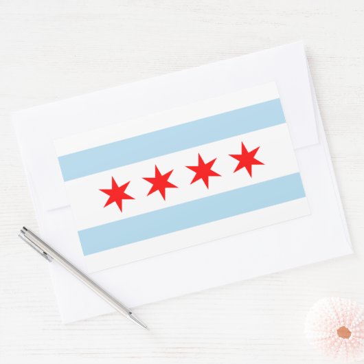 Sticker Rectangulaire Drapeau FOUR Chicago (Enveloppe)