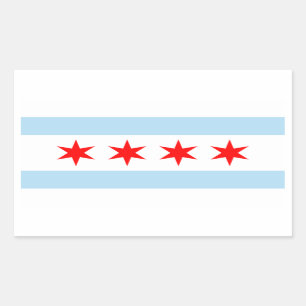 Sticker Rectangulaire Drapeau FOUR Chicago