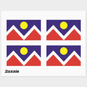 Sticker Rectangulaire Drapeau FOUR Denver, Colorado (Feuille)