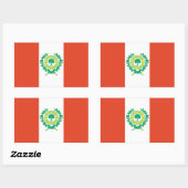 Sticker Rectangulaire Drapeau FOUR Raleigh, Caroline du Nord (Feuille)