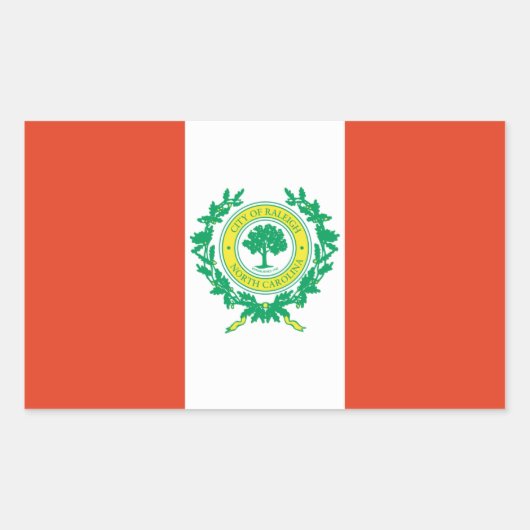 Sticker Rectangulaire Drapeau FOUR Raleigh, Caroline du Nord (Devant)