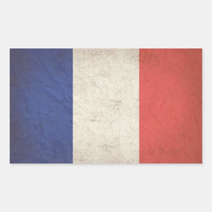 Sticker Rectangulaire Drapeau français désabusé