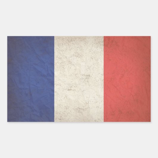 Sticker Rectangulaire Drapeau français désabusé (Devant)