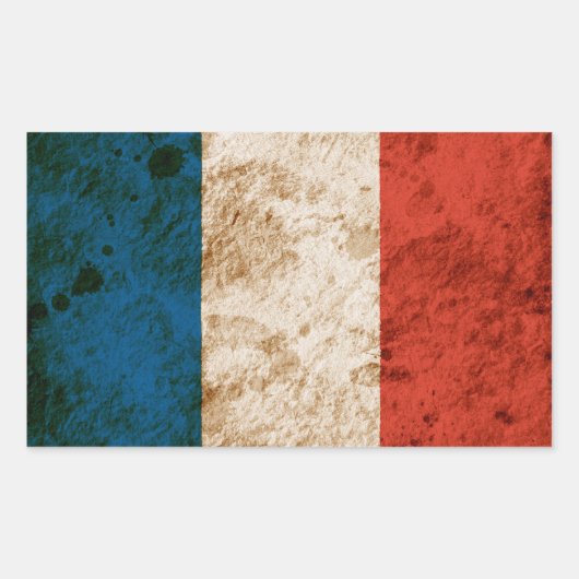 Sticker Rectangulaire Drapeau français robuste (Devant)