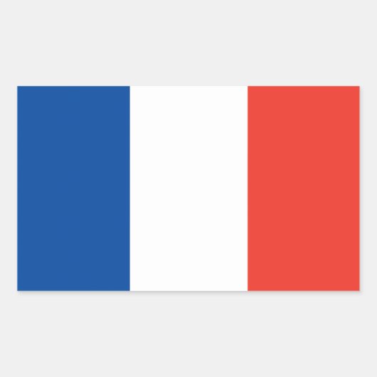 Sticker Rectangulaire Drapeau France (Devant)