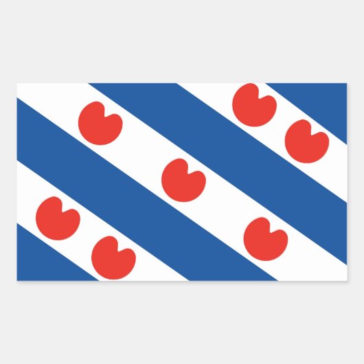 Sticker Rectangulaire Drapeau frison Pays-Bas région (Devant)