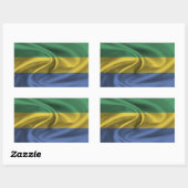 Sticker Rectangulaire Drapeau Gabon (Feuille)