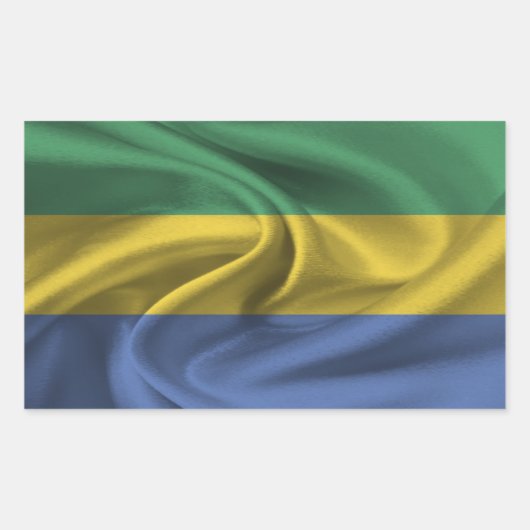 Sticker Rectangulaire Drapeau Gabon (Devant)