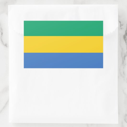 Sticker Rectangulaire Drapeau Gabon (Sac)