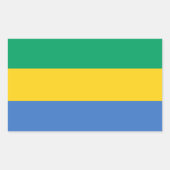 Sticker Rectangulaire Drapeau Gabon (Devant)