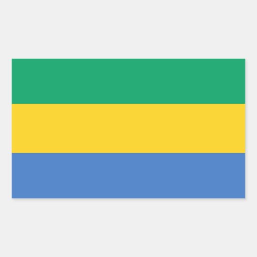 Sticker Rectangulaire Drapeau Gabon (Devant)