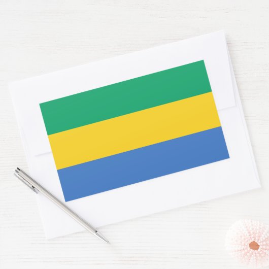 Sticker Rectangulaire Drapeau Gabon (Enveloppe)