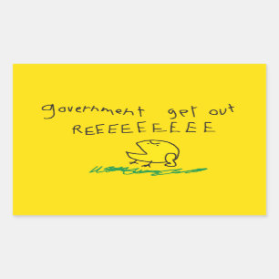 Sticker Rectangulaire Drapeau Gadsden Gouvernement dehors REE SNEKDROITE