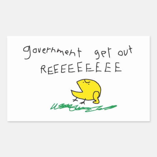 Sticker Rectangulaire Drapeau Gadsden Gouvernement dehors REE SNEKDROITE (Devant)