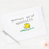 Sticker Rectangulaire Drapeau Gadsden Gouvernement dehors REE SNEKDROITE (Enveloppe)