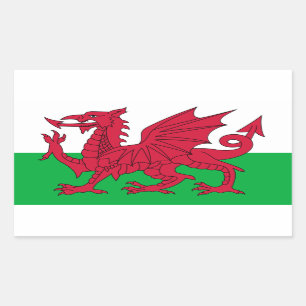Sticker Rectangulaire Drapeau gallois, Drapeau gallois