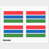 Sticker Rectangulaire Drapeau Gambie (Feuille)