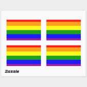 Sticker Rectangulaire Drapeau gay pride / Drapeau arc-en-ciel (Feuille)