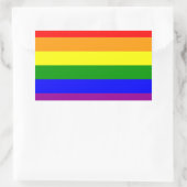 Sticker Rectangulaire Drapeau gay pride / Drapeau arc-en-ciel (Sac)