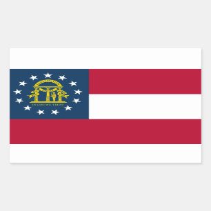 Sticker Rectangulaire Drapeau géorgien, Drapeau géorgien