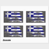 Sticker Rectangulaire Drapeau grec cool (Feuille)