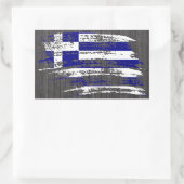 Sticker Rectangulaire Drapeau grec cool (Sac)