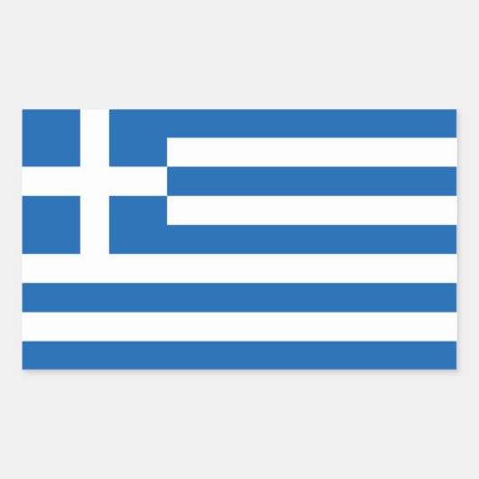 Sticker Rectangulaire Drapeau Grèce/Grèce (Devant)